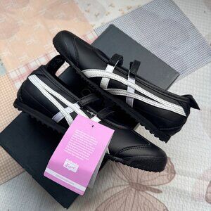 Onitsuka Tiger Black Leather Ballet Flats